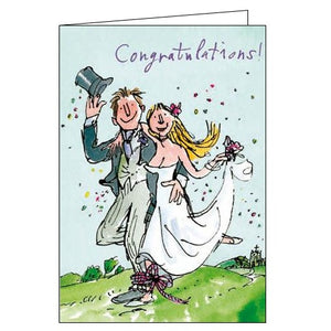 Woodmansterne Quentin Blake Tying the knot congratulations on your wedding day card Nickery Nook front