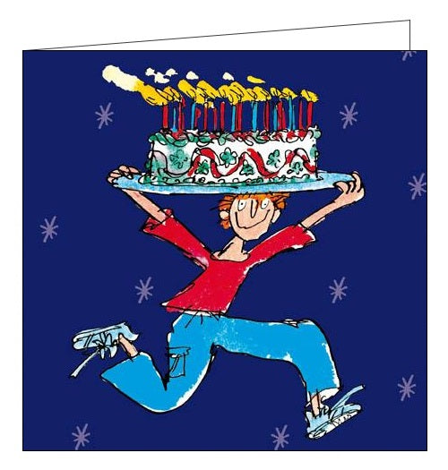 Woodmansterne Quentin Blake cake man Happy Birthday card Nickery Nook