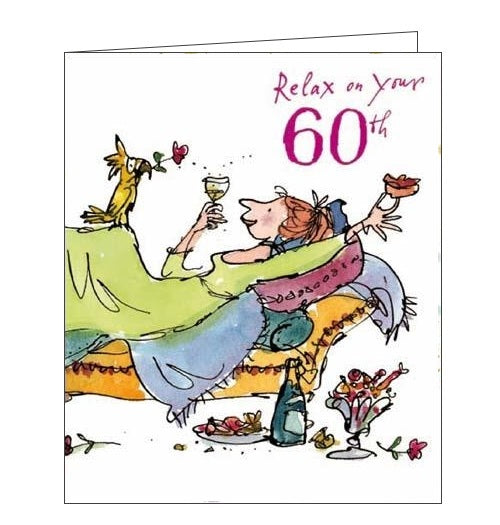 Woodmansterne Quentin Blake relax on your 60th birthday for her 60th birthday card Nickery Nook