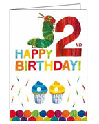 Woodmansterne The Very Hungry Caterpillar Happy 2nd Birthday card Nickery Nook