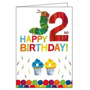 Woodmansterne The Very Hungry Caterpillar Happy 2nd Birthday card Nickery Nook