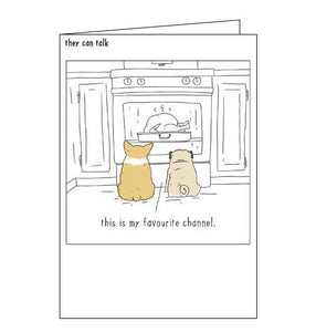 Woodmansterne They Can Talk dogs favourite channel humour blank card Nickery Nook