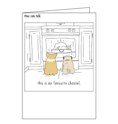 Woodmansterne They Can Talk dogs favourite channel humour blank card Nickery Nook
