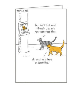 Woodmansterne They Can Talk thor cats humour black humour card Nickery Nook