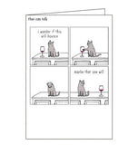 Woodmansterne They Can Talk will it bounce cats humour black humour card Nickery Nook