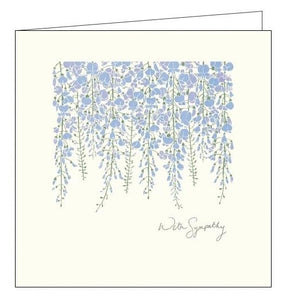 Woodmansterne Wisteria front thinking of you sympathy card Nickery Nook