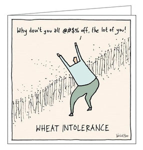 Woodmansterne World of Moose cards wheat intolerance pun blank card funny card