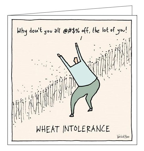 Woodmansterne World of Moose cards wheat intolerance pun blank card funny card