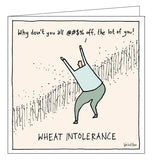 Woodmansterne World of Moose cards wheat intolerance pun blank card funny card