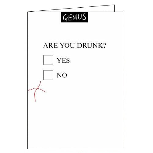 Woodmansterne are you drink alcohol humour blank card Nickery Nook