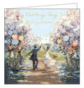 Woodmansterne bride and groom flowers wedding day card