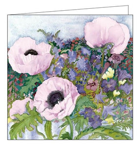 Woodmansterne lillian delevoryas perfect papava pink floral flowers watercolour blank card Nickery Nook