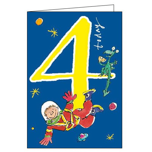 Woodmansterne quentin blake spaceman happy 4th Birthday card Nickery Nook