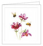Bees and Anemones - blank greeting card