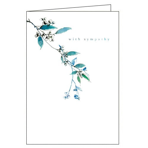Blue florals - sympathy card