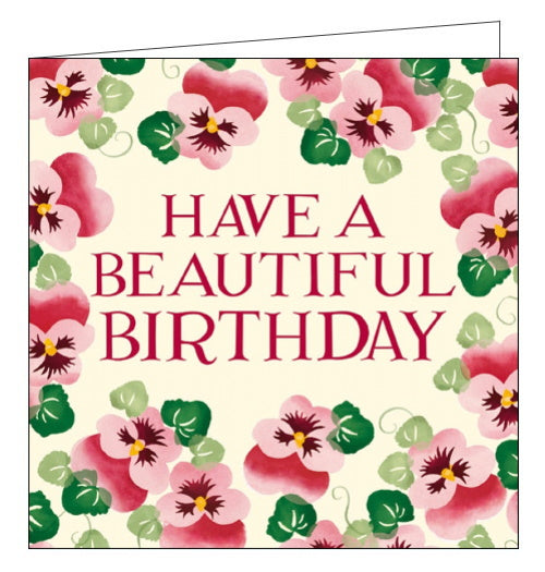Woodmansterne pink pansies emma bridgewater birthday card