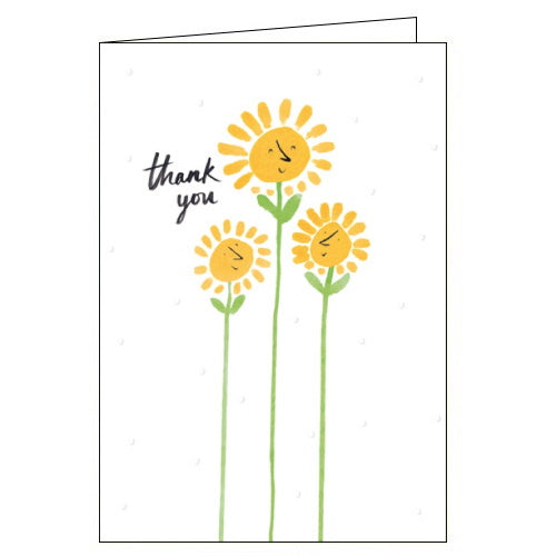Woodmansterne sunflowers thank you card