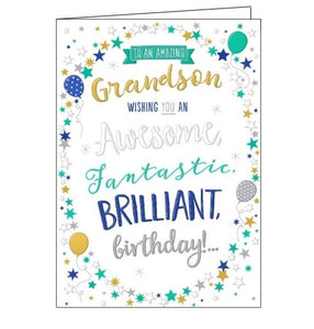 Words 'n' Wishes Happy Birthday to an amazing grandson birthday card Nickery Nook