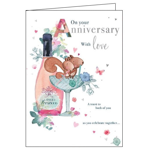 Words 'n' Wishes On your Anniversary with love Happy Anniversary card Nickery Nook