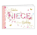 Words 'n' Wishes flowers butterflies to a fabulous niece on your birthday happy birthday niece birthday card Nickery Nook