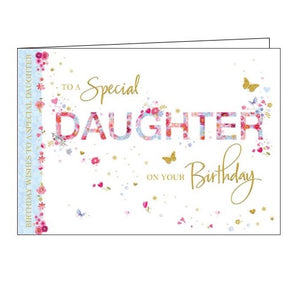 Words 'n' Wishes flowers butterflies to a special daughter on your birthday daughter birthday card Nickery Nook