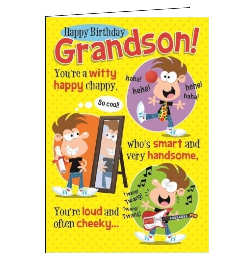 Words 'n' Wishes funny humour grandson birthday card Nickery Nook
