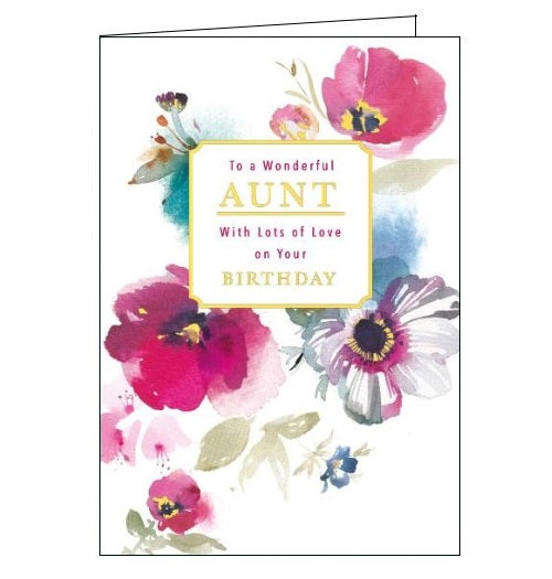Words 'n' Wishes happy birthday to a wonderful aunt happy birthday aunt birthday cards for aunt florals flowers birthday card Nickery Nook