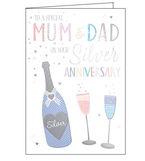 Words 'n' Wishes mum and dad on your silver wedding anniversary card Nickery Nook