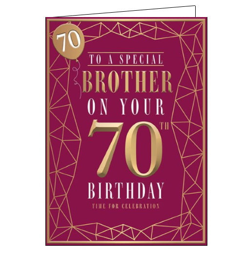 Words 'n' Wishes special brother on your 70th birthday card Nickery Nook