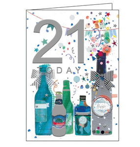 Words 'n' Wishes beers 21st birthday card