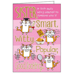 Words 'n' Wishes funny sister birthday card