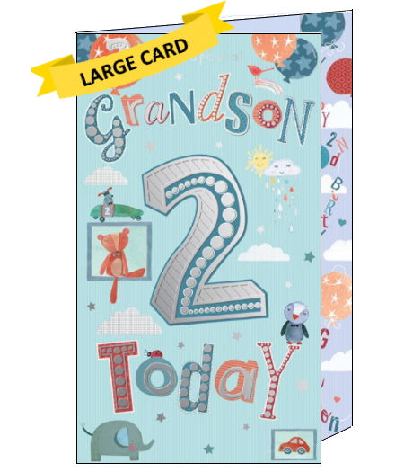 Words 'n' Wishes grandson 2nd birthday card 1