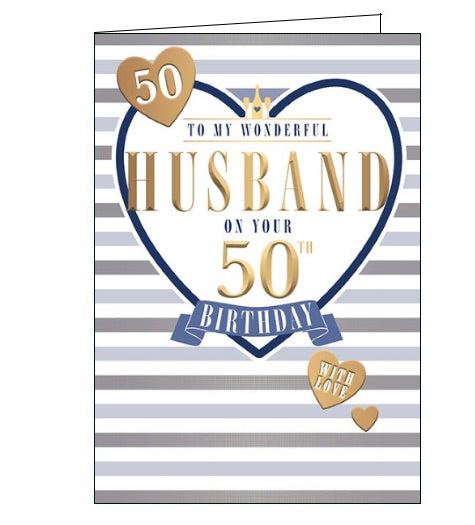 Words 'n' Wishes husband 50th birthday card
