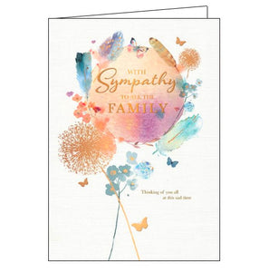 Words 'n' Wishes to all the family sympathy card