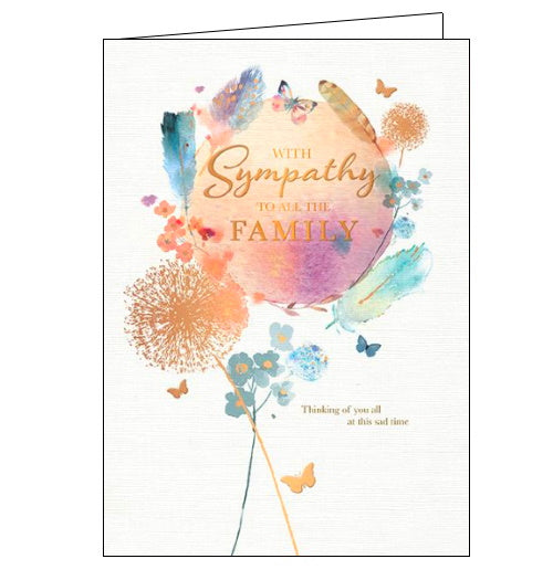 Words 'n' Wishes to all the family sympathy card