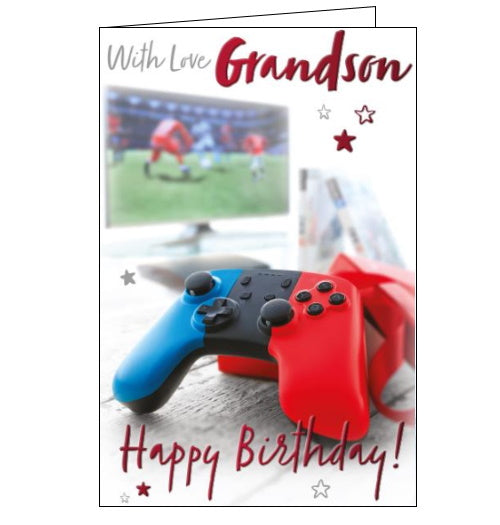 Words 'n' Wishes video game grandson birthday card