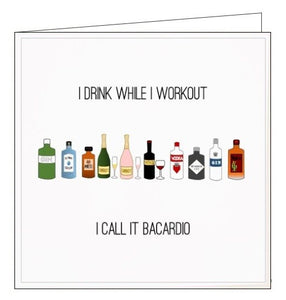 Worry Less Design funny workout bacardio card Nickery Nook