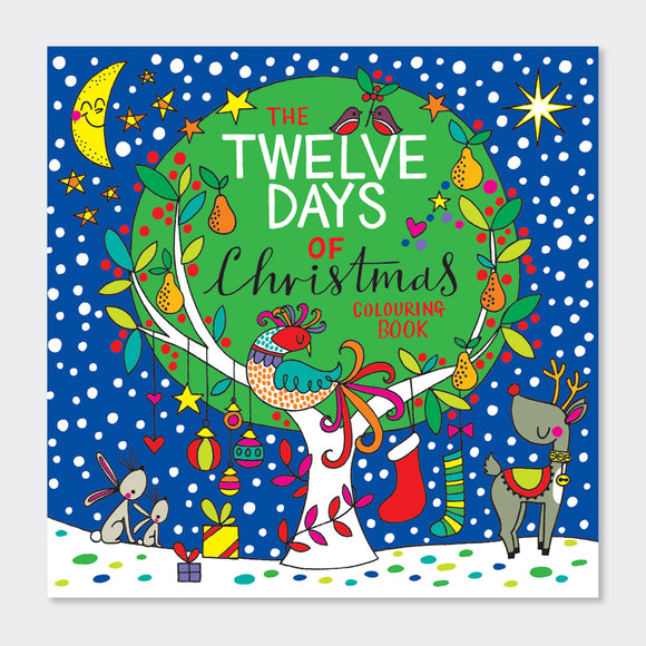 This christmas themed colouring book from designer Rachel Ellen features 12 pages of christmas illustrations to colour in - each page based on a verse from the 12 Days of Christmas. Each page is blank on the reverse leaving room for drawing, doodles and writing.