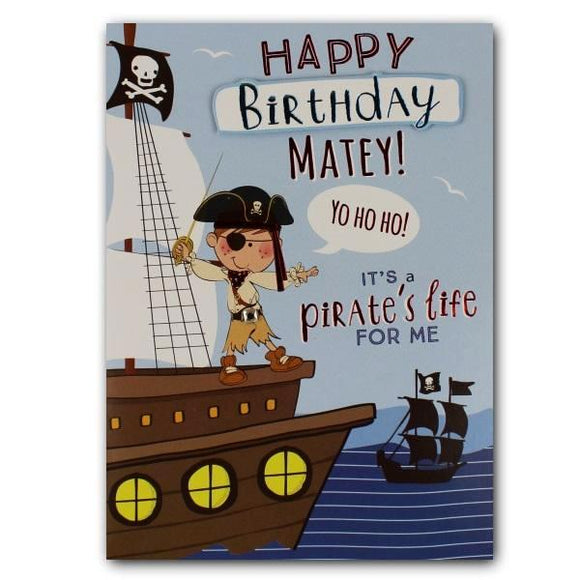 Yours Truly happy birthday matey pirates birthday cards for kids Nickery Nook