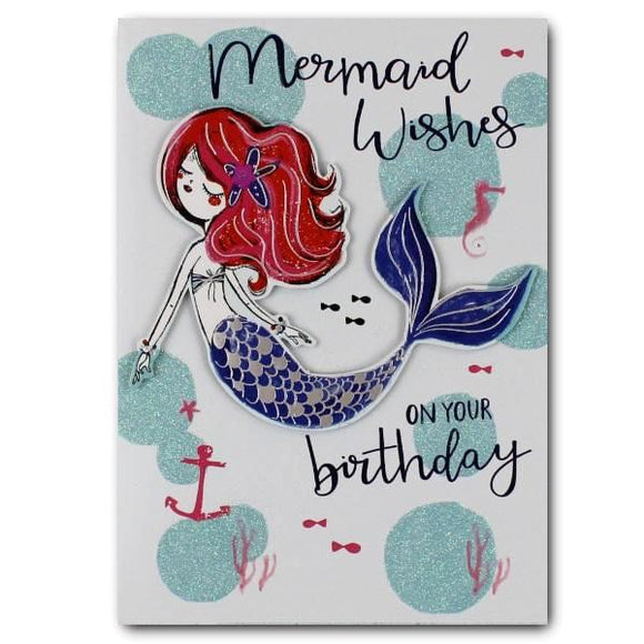 Yours Truly mermaid wishes on your birthday cards for kids Nickery Nook