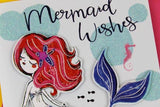 Yours Truly mermaid wishes on your birthday cards for kids Nickery Nook close up