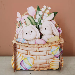 Easter bunnies - 3d pop up card