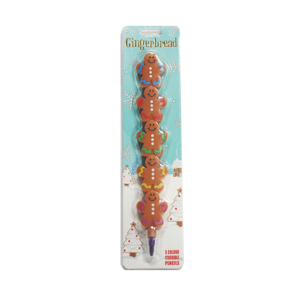 Gingerbread - 5 colour stackable pencils