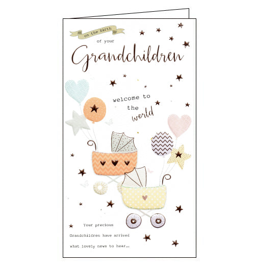 icg twins triplets new baby grandchildren card