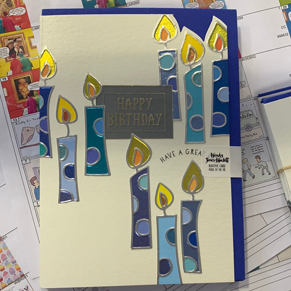 Blue Candles - birthday card