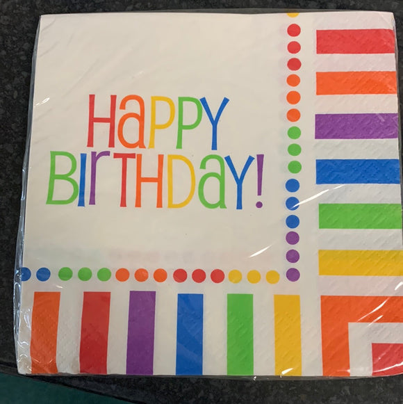 Happy Birthday napkins - pack 16
