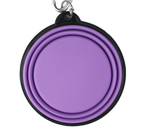 Purple collapsible travel pet bowl