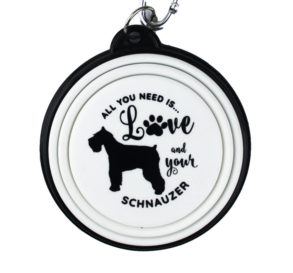 Schnauzer collapsible travel dog bowl