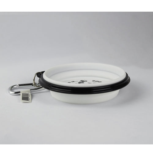 Bichon Frise collapsible travel dog bowl