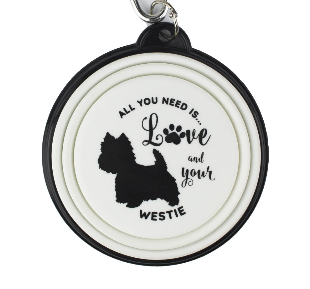 Westie - Collapsible Travel Dog Bowl